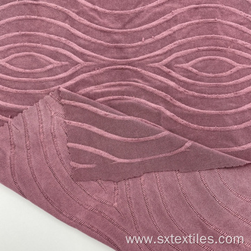 Polyester spandex single jacquard knit fabric